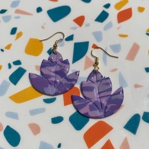 Purple Marble Earrings
